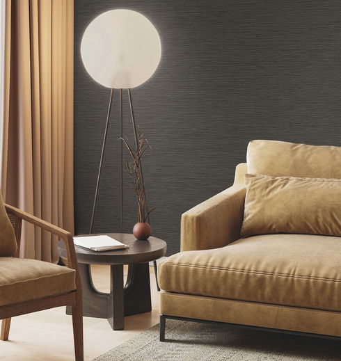 Horizon Paperweave Black Wallpaper