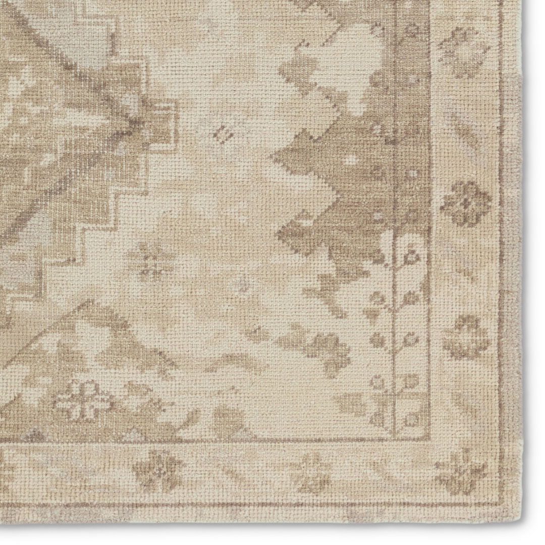 Jaipur Living Pathos Hand-Knotted Medallion Taupe/ Cream Area Rug (9'X13') large image 
