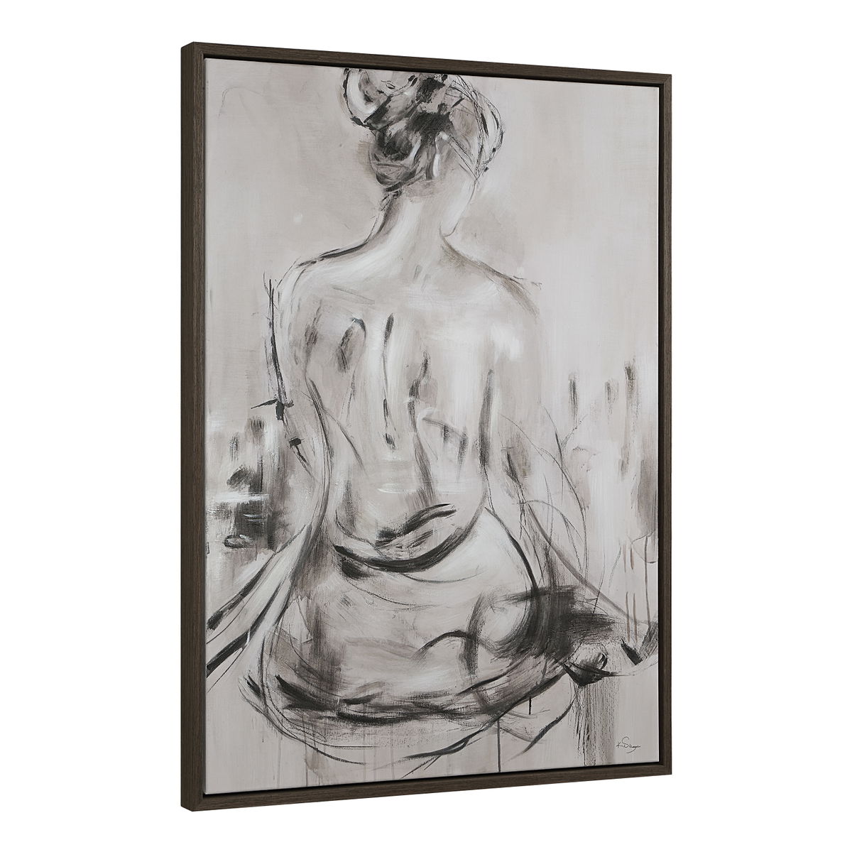 Evelyne, Painting by Renwil, 48" height x 2" depth View 2