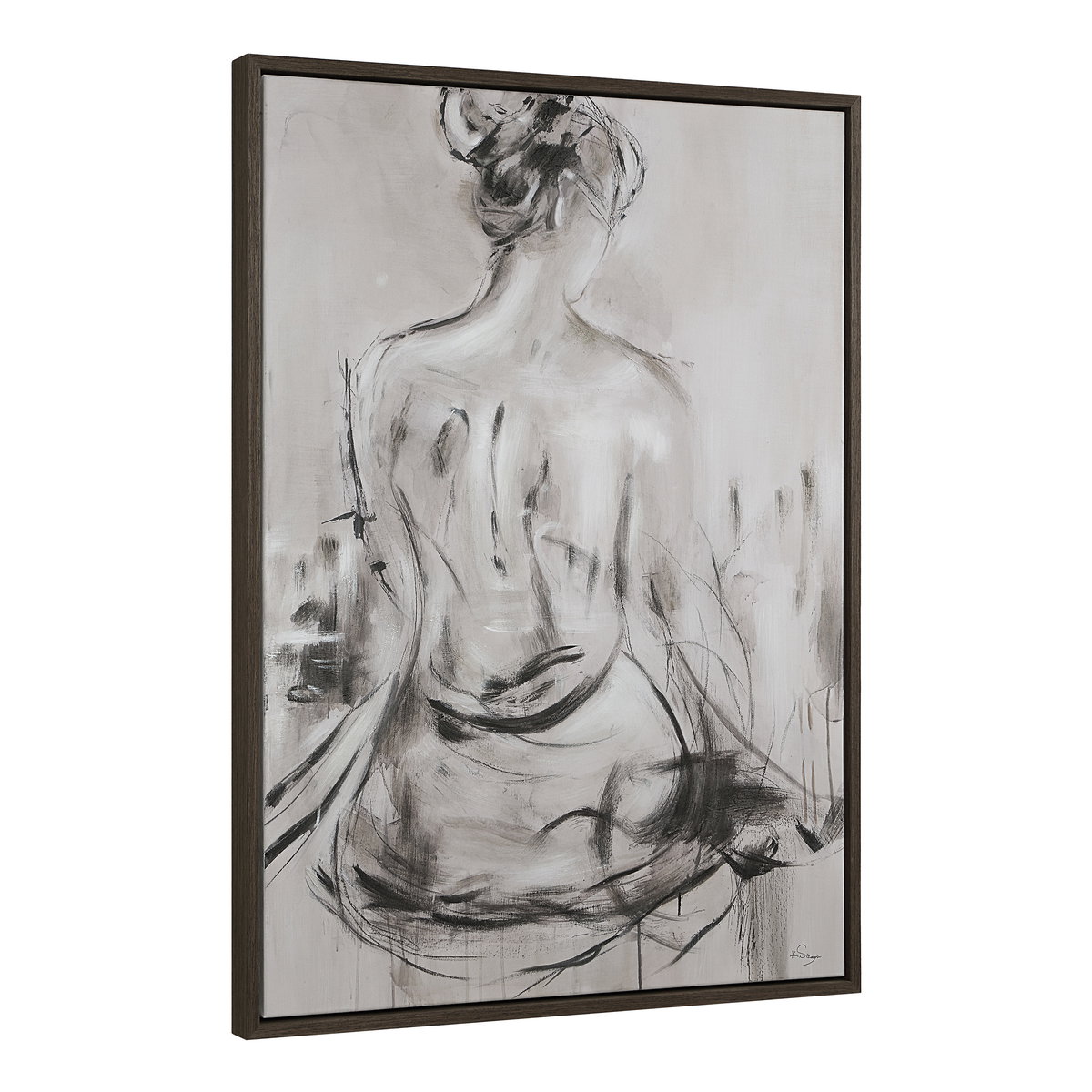 Evelyne, Painting by Renwil, 48" height x 2" depth View 2