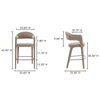 Martens Bar Stool Camel, Counter & Bar Stool by Moe's Home, 23.6" width x 42.9" height x 23.3" depth thumbnail 6