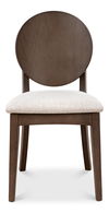 Round Back Side Chair, Driftwood,Oatmeal, Dining Chair by Sarreid, 18" length x 21" width x 35" height thumbnail 2