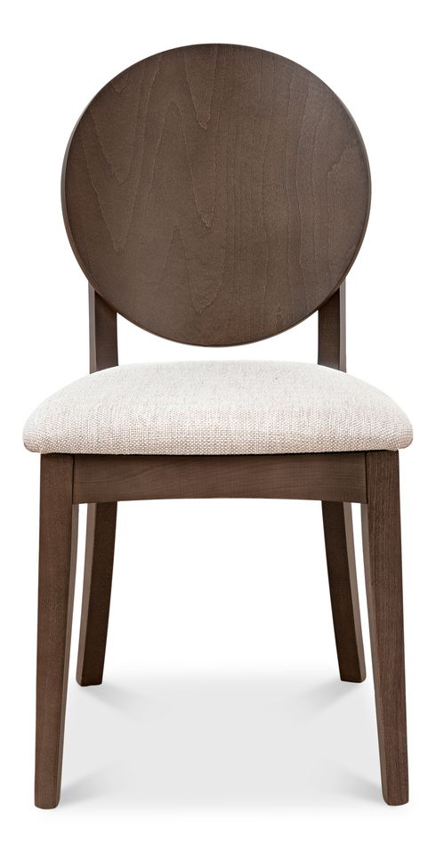 Round Back Side Chair, Driftwood,Oatmeal