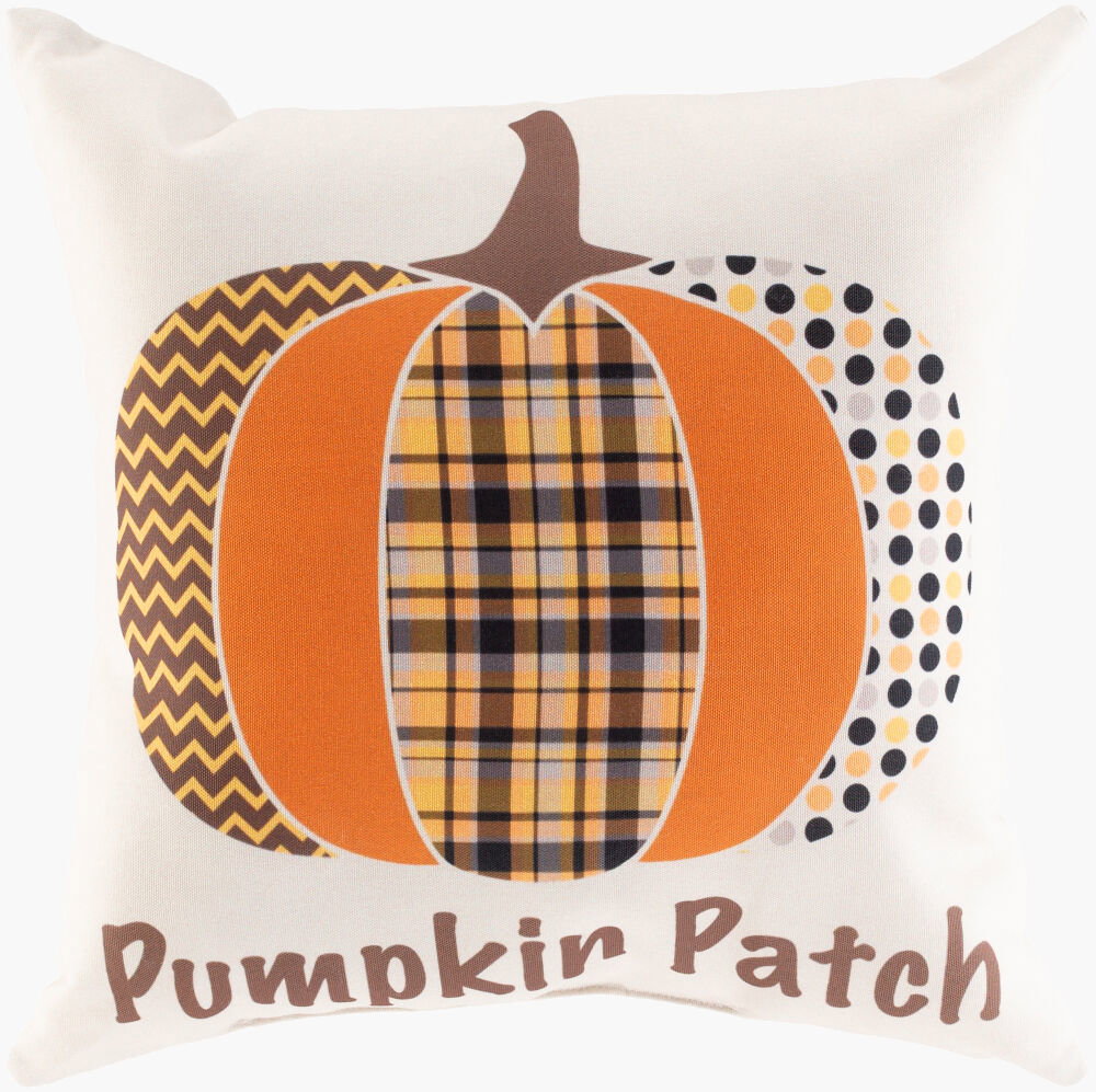 Pumpkin Patch Accent Pillow, Decorative Pillow by Surya, 18" length x 18" width