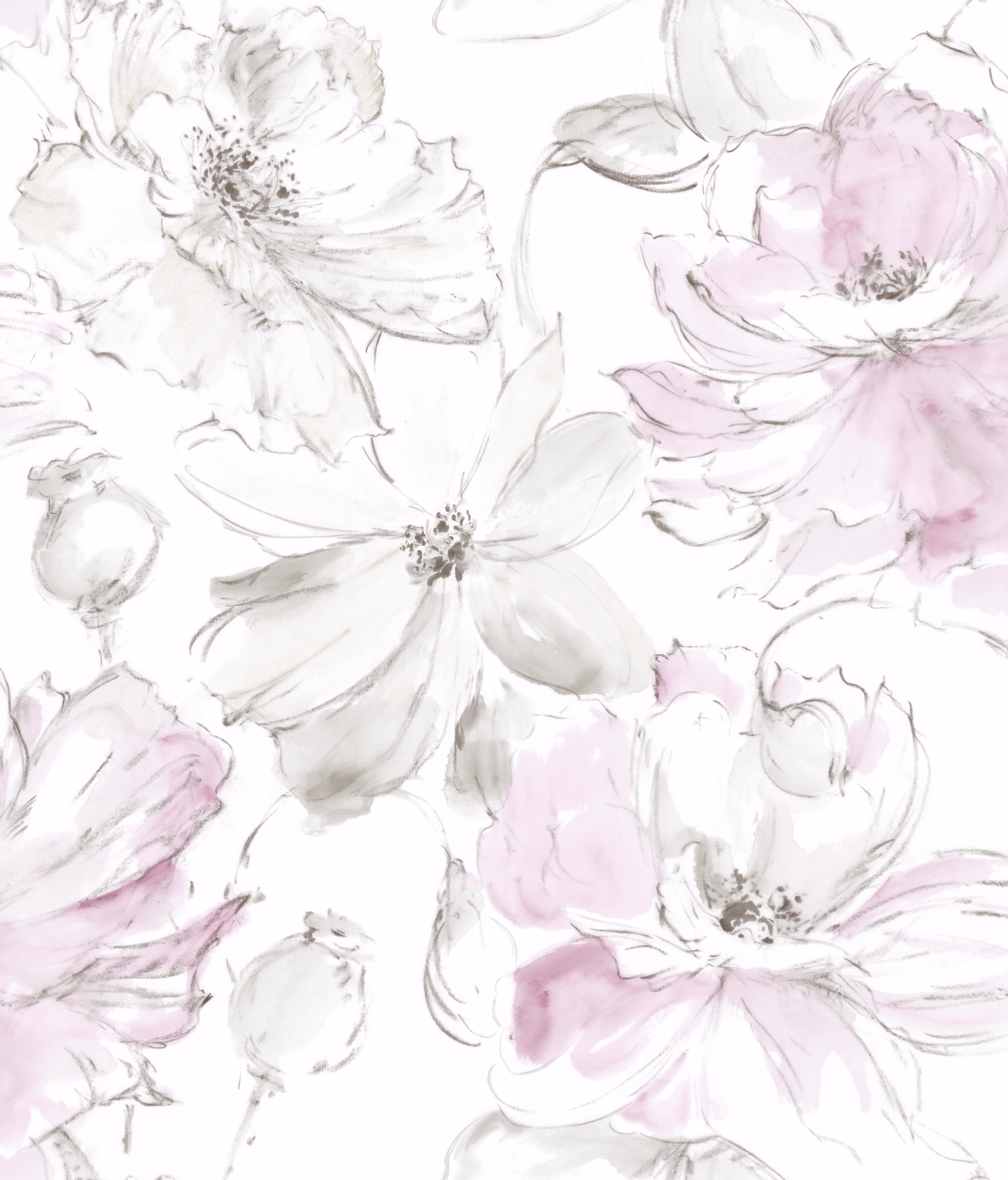 Floral Dreams Red Wallpaper large image 