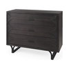 Giselle I 40L x 16W Dark Brown Fir Veneer 3 Drawer Accent Cabinet, Cabinets & Chest by Mercana, 39.96" length x 15.94" width x 31.89" height thumbnail 1