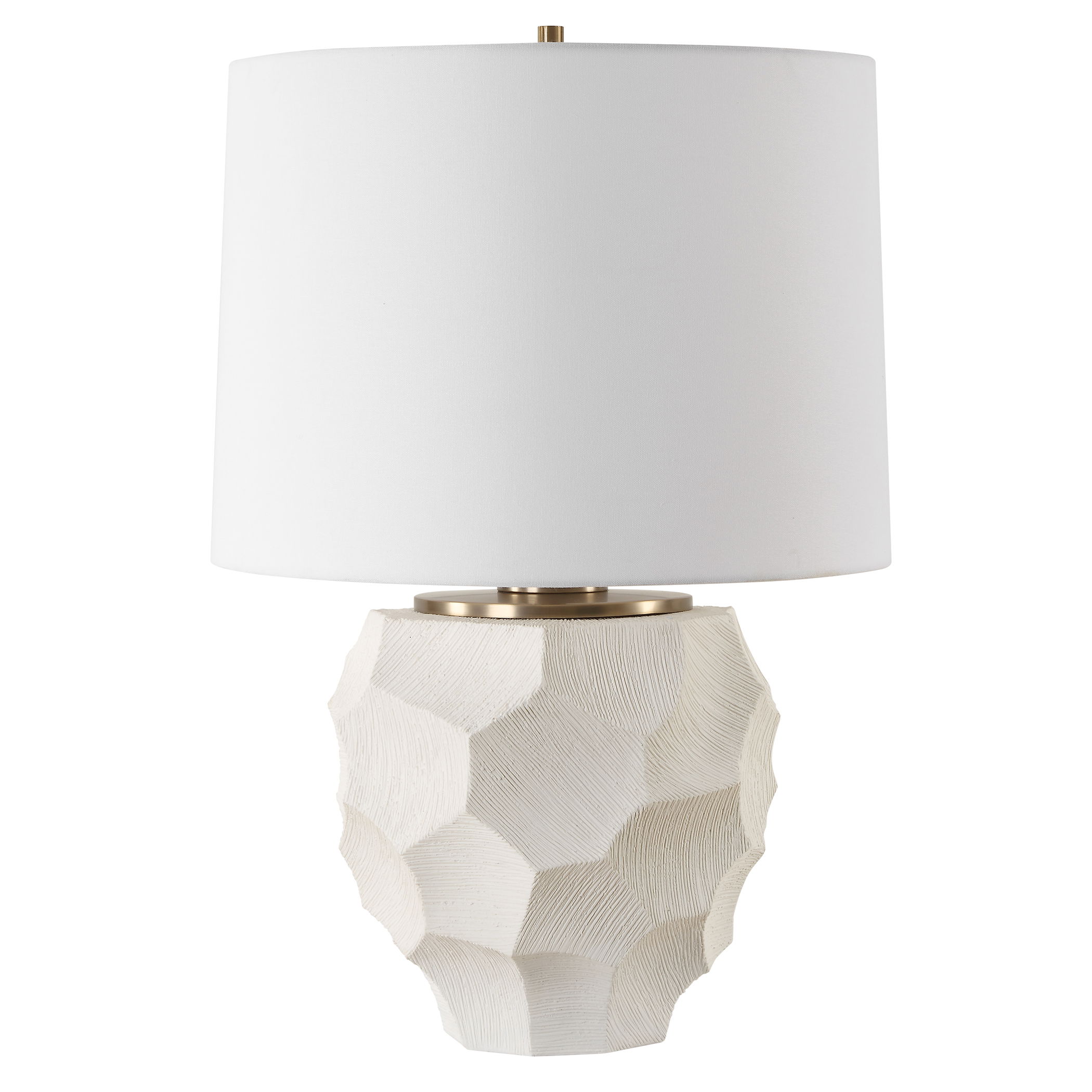 On Edge Chalk White Table Lamp large image 