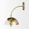 Cybill Brushed Brass with White Metal Shade 1-Light Wall Sconce, by Mercana, 12.99" length x 12.99" width x 13.39" height thumbnail 5