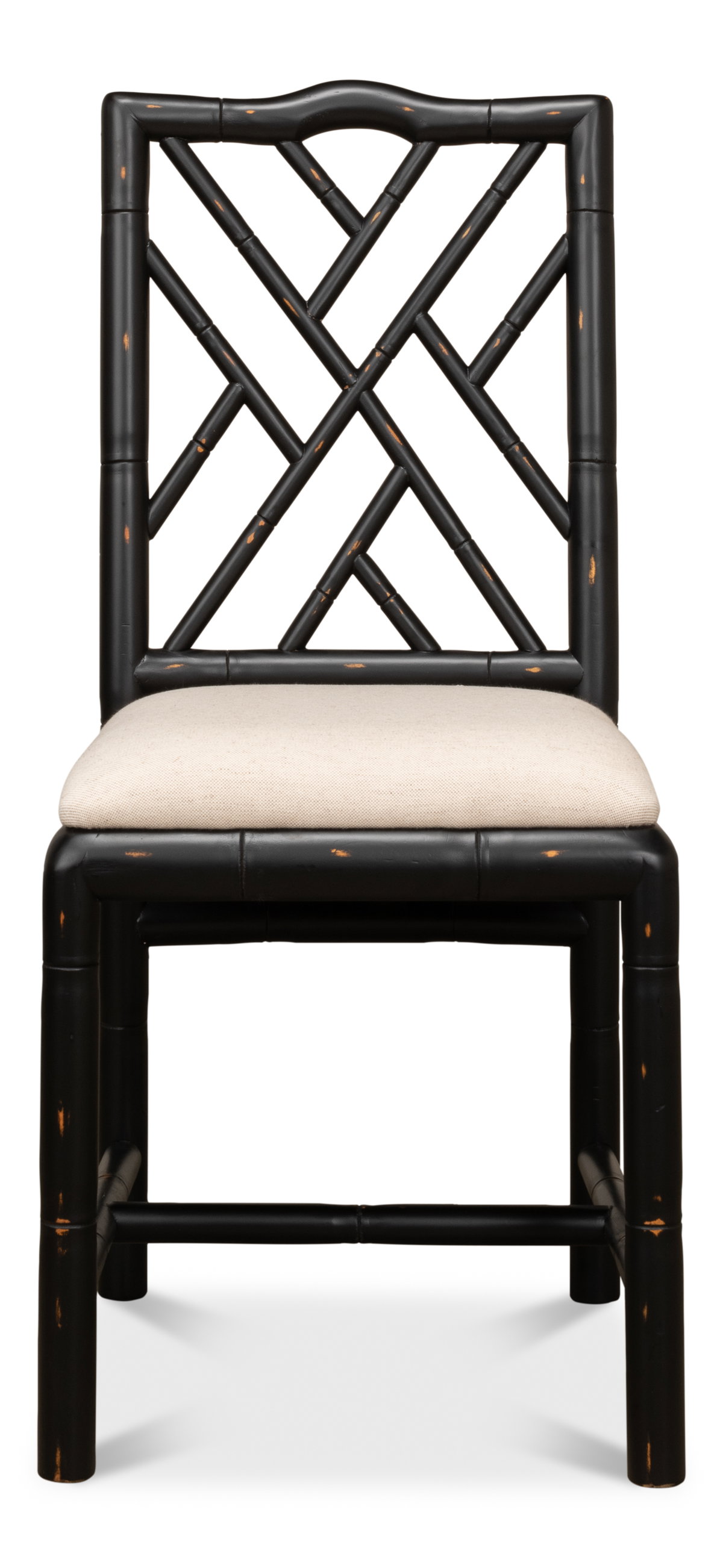 Brighton Bamboo Side Chair Black, by Sarreid, 1'10" length x 1'5" width x 3'3" height View 3