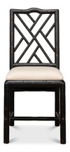 Brighton Bamboo Side Chair Black, by Sarreid, 1'10" length x 1'5" width x 3'3" height thumbnail 3