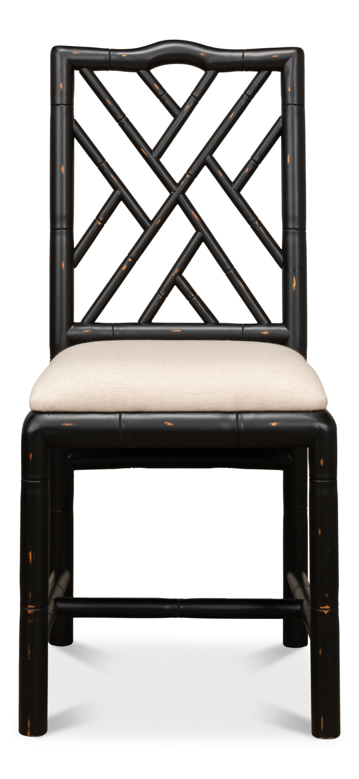 Brighton Bamboo Side Chair,Black, Dining Chair by Sarreid, 17" length x 22" width x 39" height View 3
