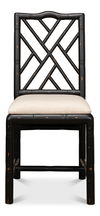 Brighton Bamboo Side Chair,Black, Dining Chair by Sarreid, 17" length x 22" width x 39" height thumbnail 3