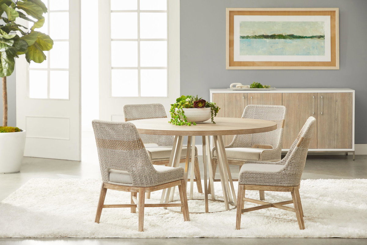 Turino 54' Round Dining Table Wood Top, by Essentials for Living, 54" width x 1.5" height x 54" depth View 6