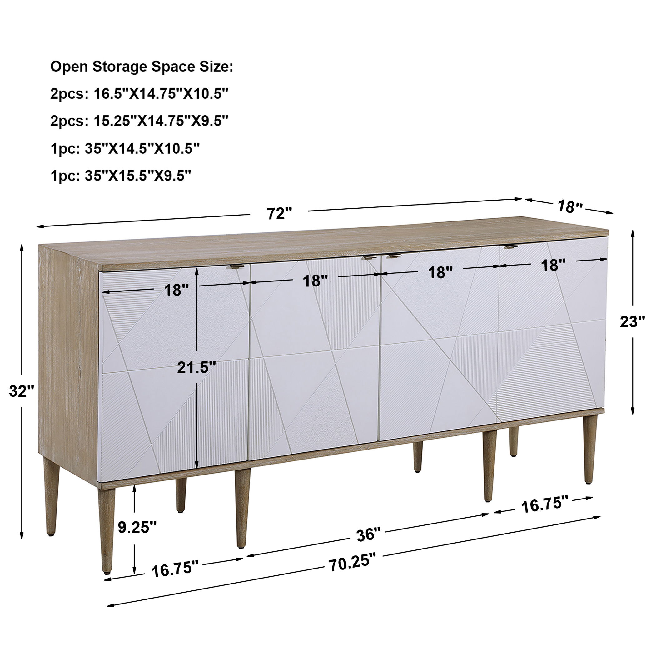 Tightrope 4 Door Modern Sideboard Cabinet large image 