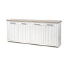 Fairview III Solid Wood Brown Top & White Frame 4 Cabinet Door Sideboard thumbnail 0