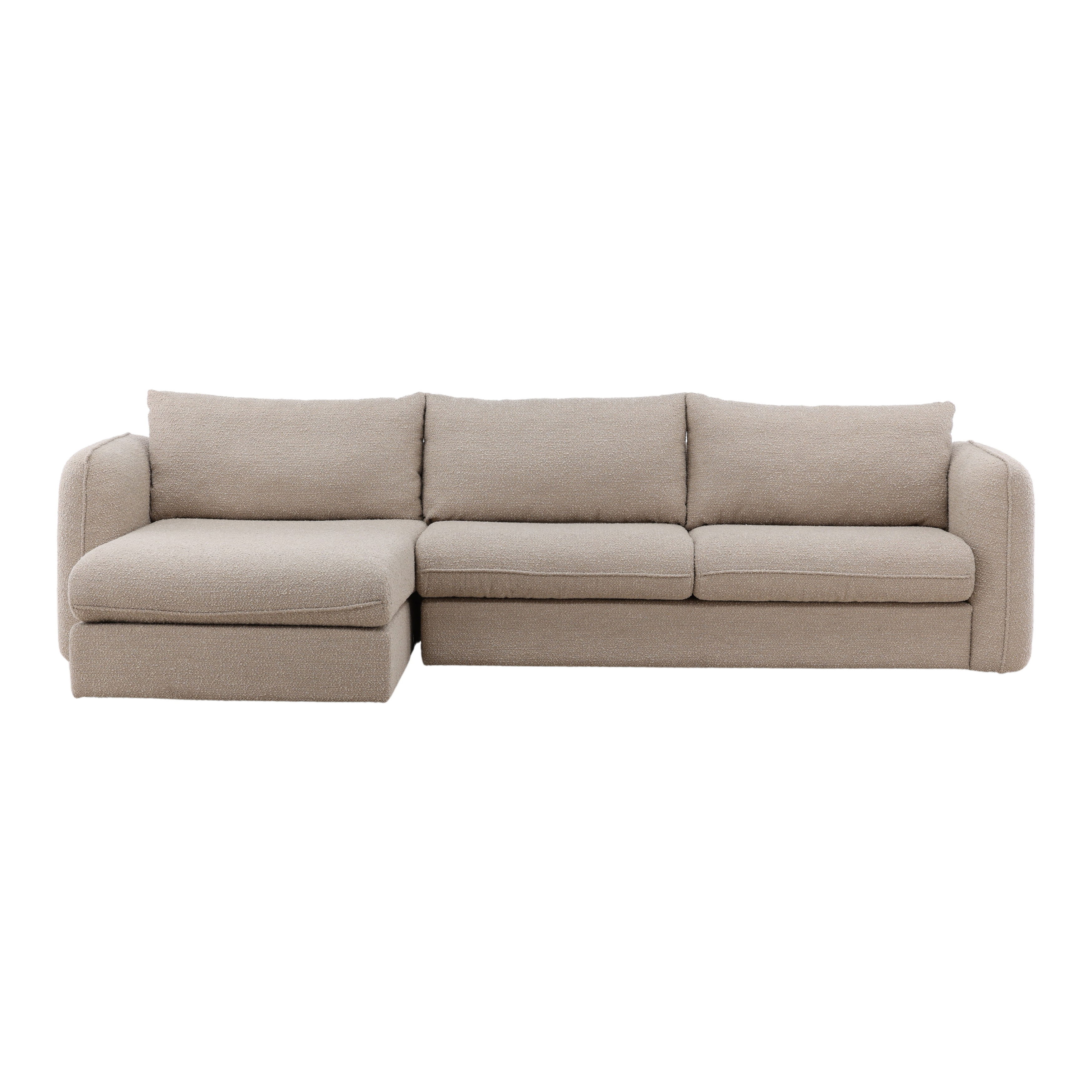 Torrey Chaise Sectional Sand, Sectional Sofa by Dovetail, 131.5" width x 36.37" height x 70.25" depth