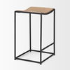 Taniel Light Brown Wood with Black Metal Counter Stool, Counter & Bar Stool by Mercana, 18" length x 16" width x 27.25" height thumbnail 10