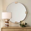 Russo Travertine Round Mirror, by Uttermost, 36.37" width x 36.37" height x 2.12" depth thumbnail 2