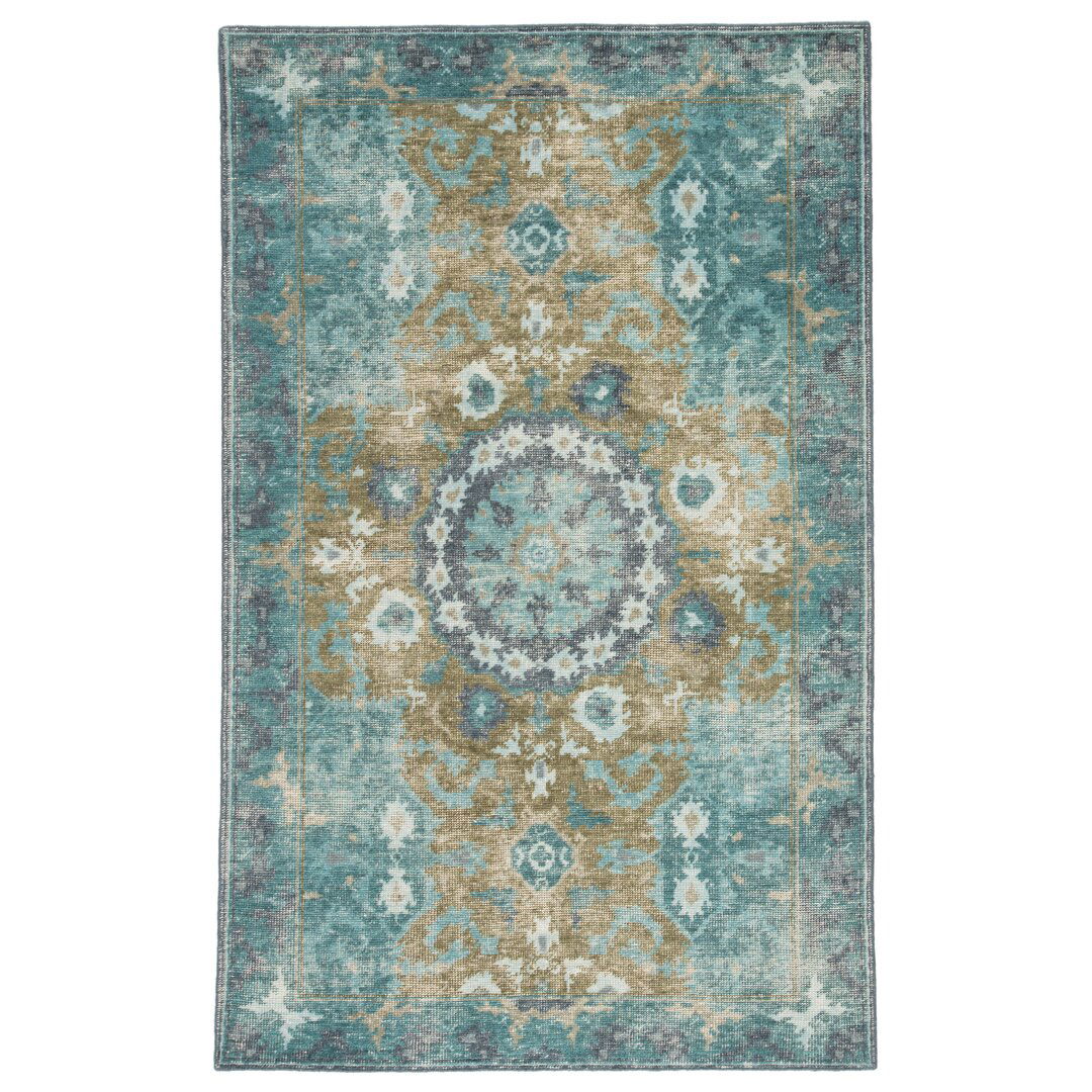 Jaipur Living Modify Handknotted Medallion Teal Olive Area Rug large image 