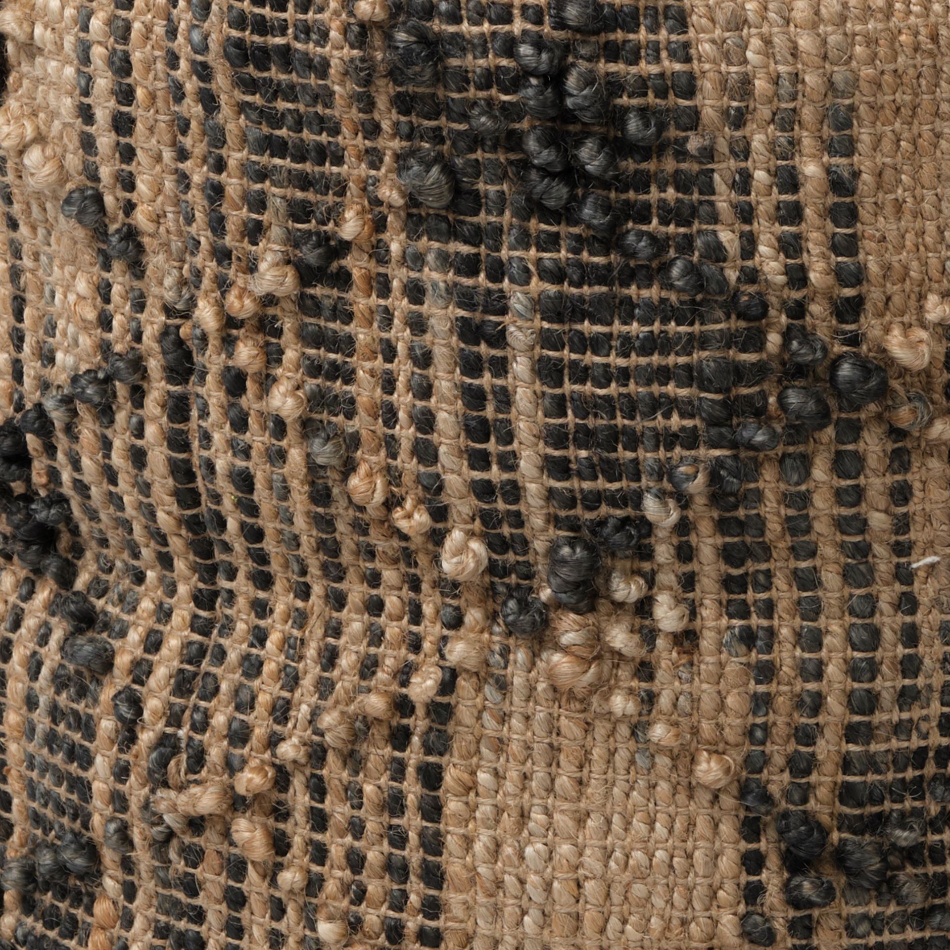 Riley Tan Jute Popcorn Stich Cylindrical Pouf, Ottoman by Mercana, 20" length x 20" width x 18" height View 4