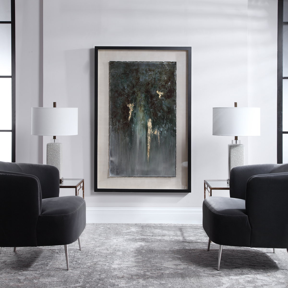 Rustic Patina Grande Abstract Art, by Uttermost, 39.5" width x 59.5" height x 2.2" depth View 2