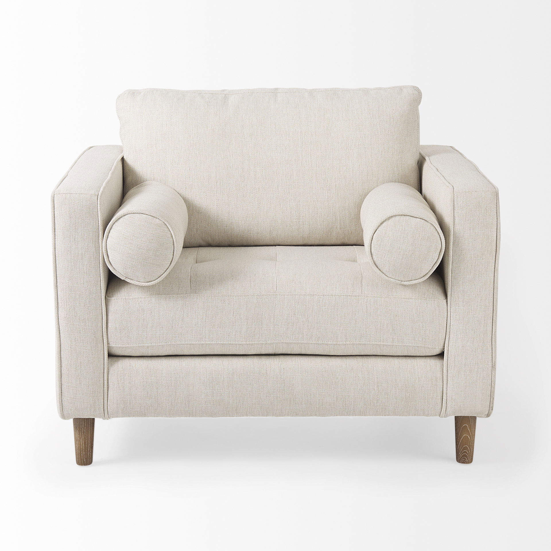 Loretta  Cream Fabric Chair with Two Bolster Cushions large image 