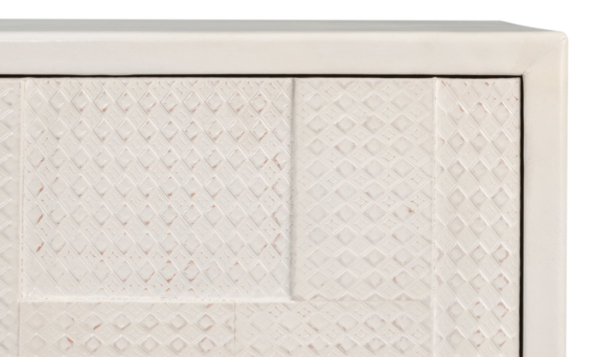 Bronzini Credenza  Embossed White, by Sarreid, 1'8" length x 7'10" width x 2'10" height View 5