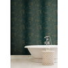 Vertical Blossoms Teal Metallic Wallpaper, by York Wall, 33' length x 1'8.5" width x 0.02" depth thumbnail 5