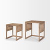 Grier Set of 2 Light Brown Solid Wood with Cane Nesting Accent Tables thumbnail 7