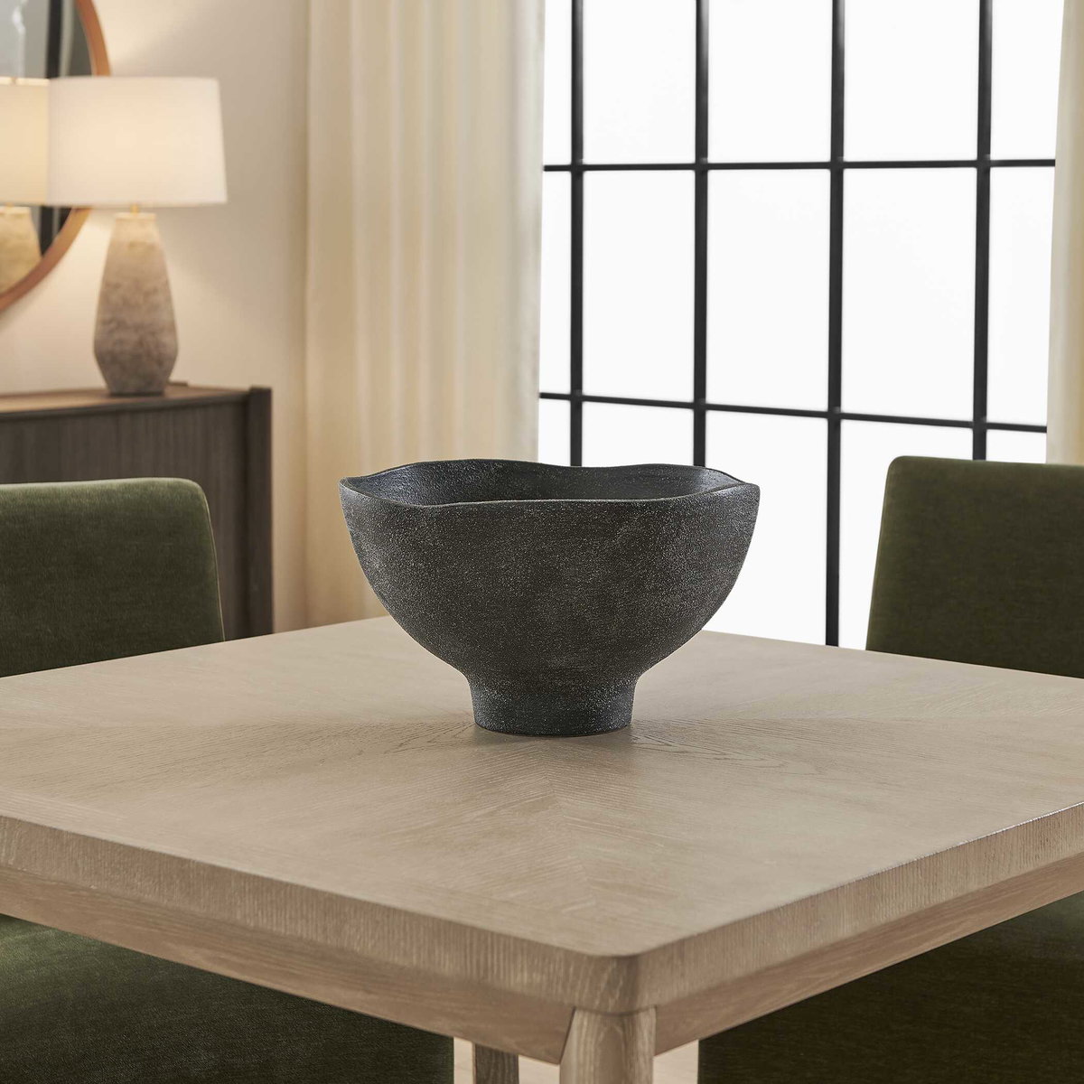 Komorebi Indoor-Outdoor Black Bowl, Decorative by Uttermost, 13" width x 8" height x 13" depth View 4
