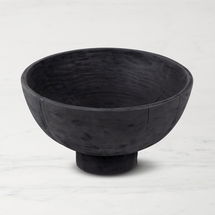 Online Designer Living Room Turned Pedestal Bowl, Regular, Carbonized Black