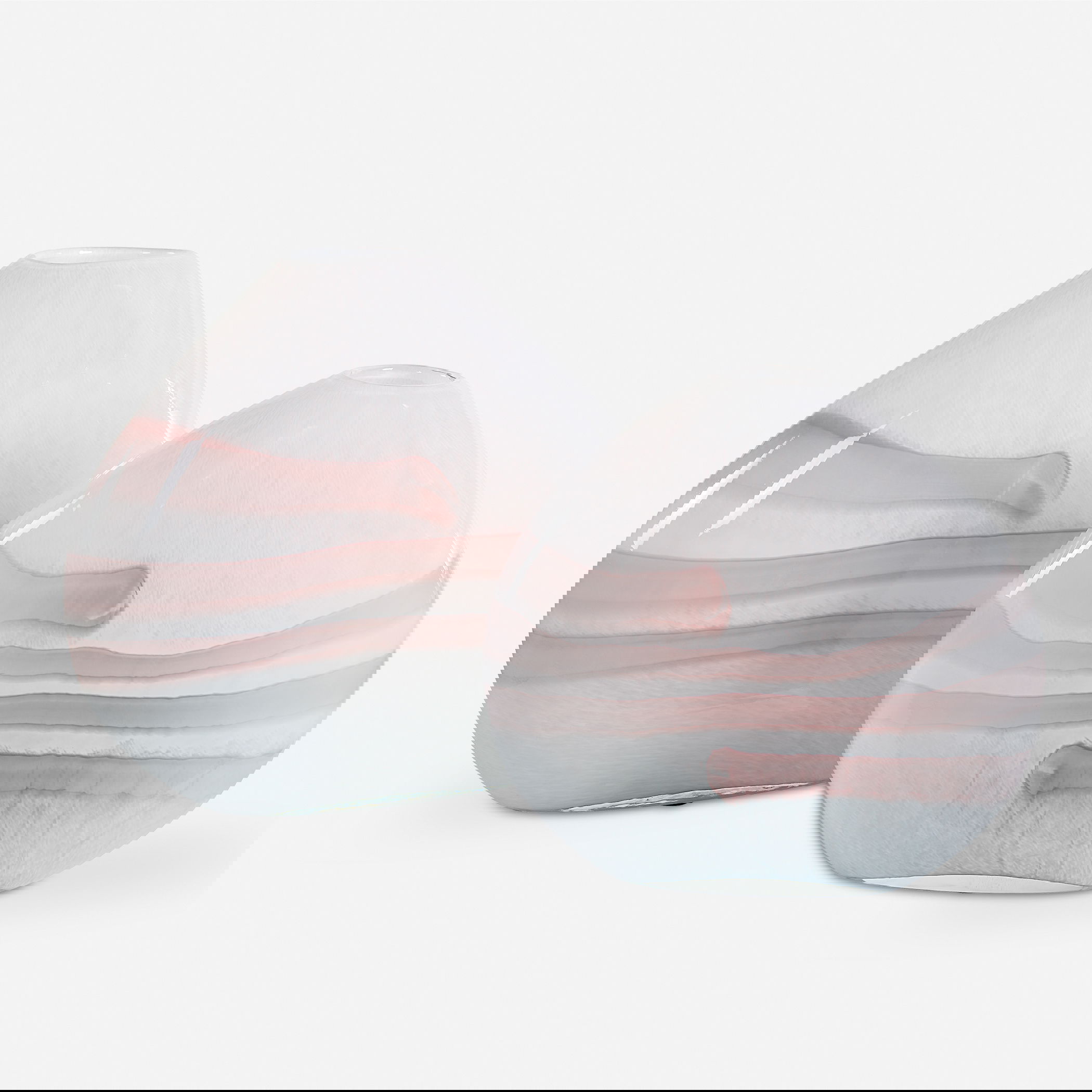 Blush Swirl Glass Vases Set/2, Decorative by Uttermost, 11.75" width x 10.5" height x 4.25" depth View 1