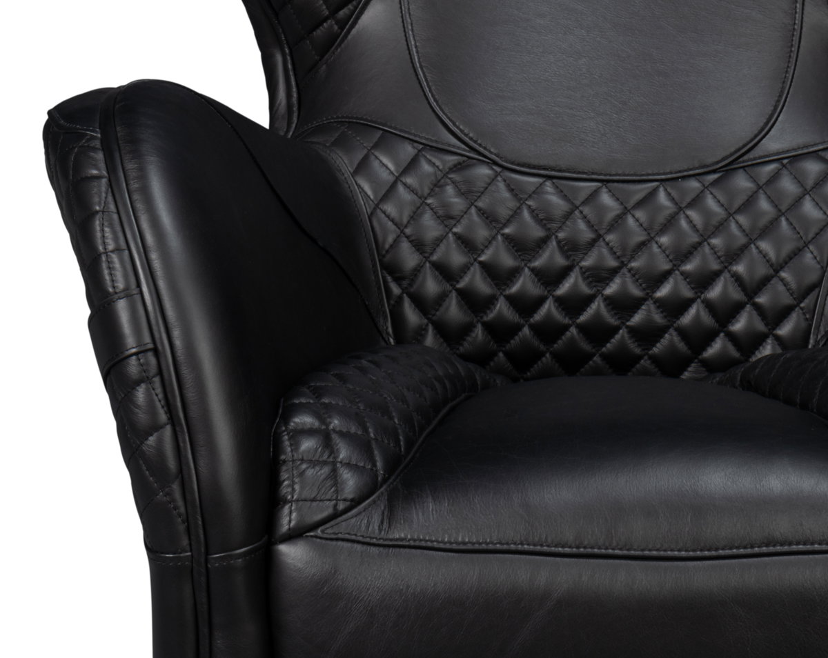 Hera Arm Chair  Onyx Black, by Sarreid, 2'10" length x 2'7" width x 2'10" height View 12