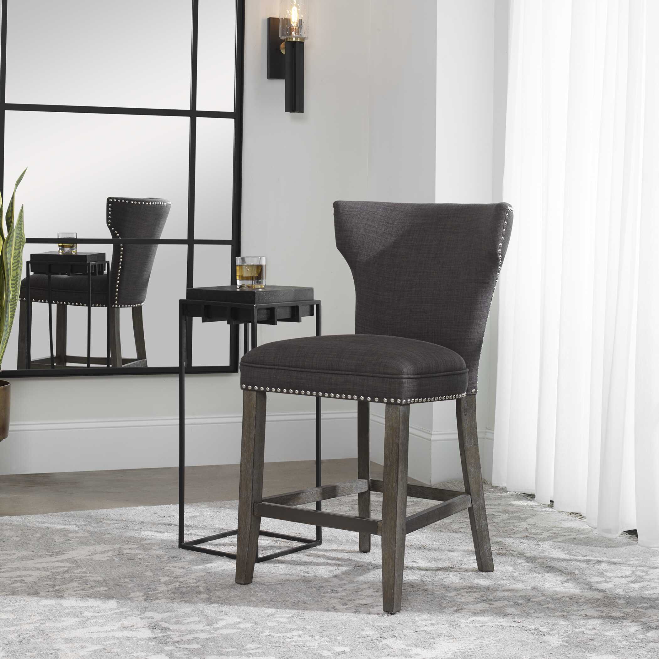 Arnaud Charcoal Counter Stool large image 