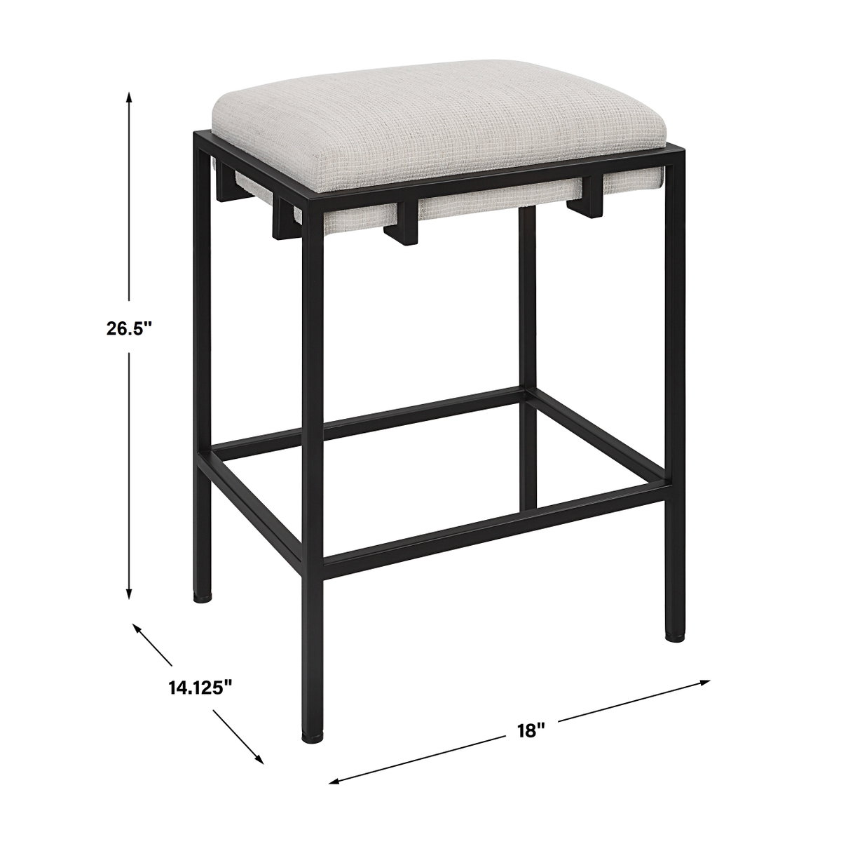 Paradox Counter Stool, Counter & Bar Stool by Uttermost, 18" width x 26.5" height x 14.12" depth View 3