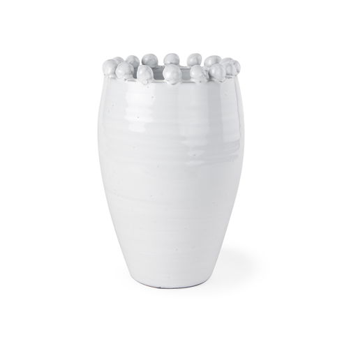 Basin Medium Off-White Glazed Vase