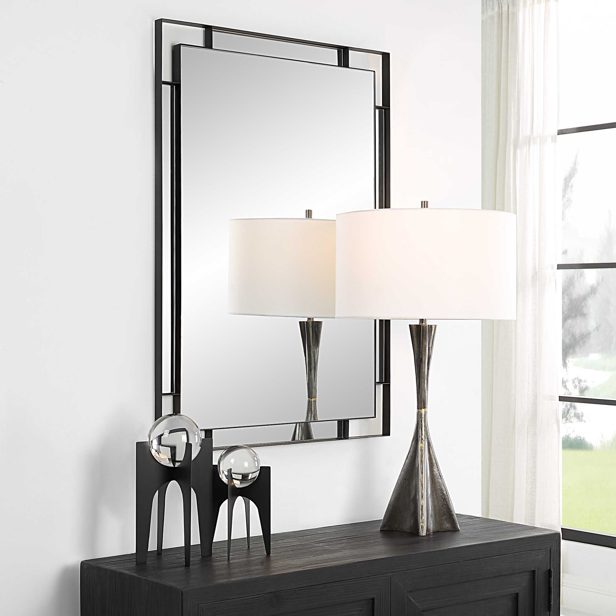 Stellan Black Mirror, by Uttermost, 27.75" width x 39.62" height x 1.12" depth View 4