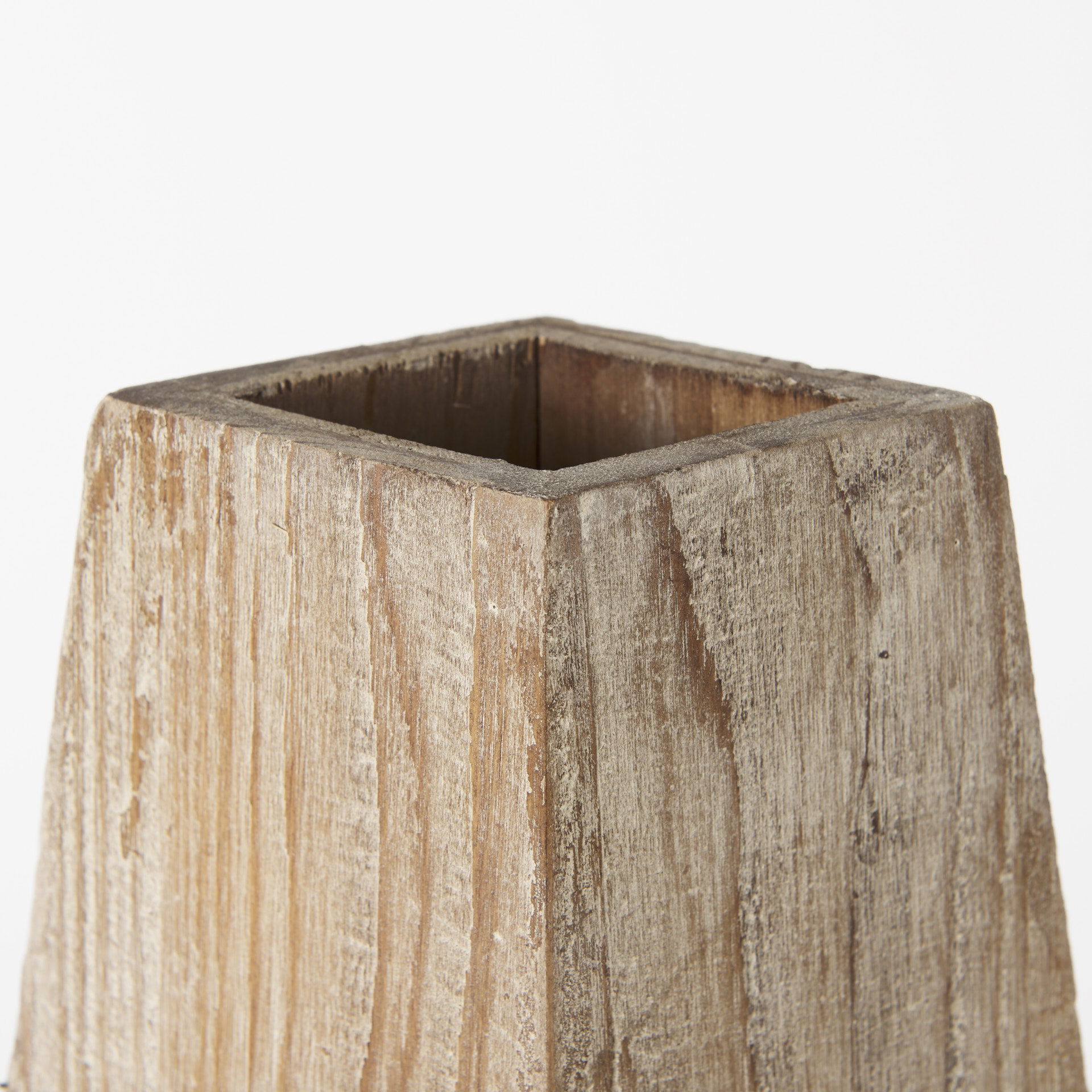 Allen II Small Natural Wooden Base Oval Vase, by Mercana, 7.87" length x 4.9" width x 15.25" height View 8