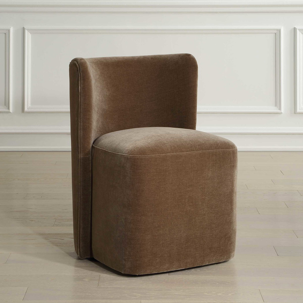 Outlook Modern Velvet Dining Chair, Furniture by Uttermost, 22" width x 30" height x 22.5" depth View 3