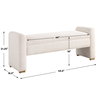 Caliste Ivory Bench, by Uttermost, 4'7.5" width x 1'9.25" height x 1'4.5" depth thumbnail 3