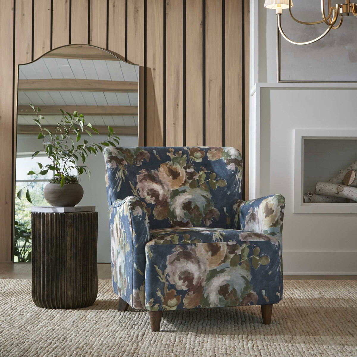 Lainey Floral Upholstered Armchair, Accent Chair by Uttermost, 30" width x 32.5" height x 31.5" depth View 2