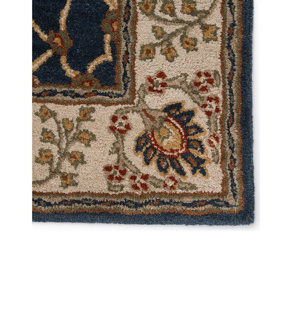 Poeme Hand-Woven Tufted Wool Dark Blue Area Rug large image 