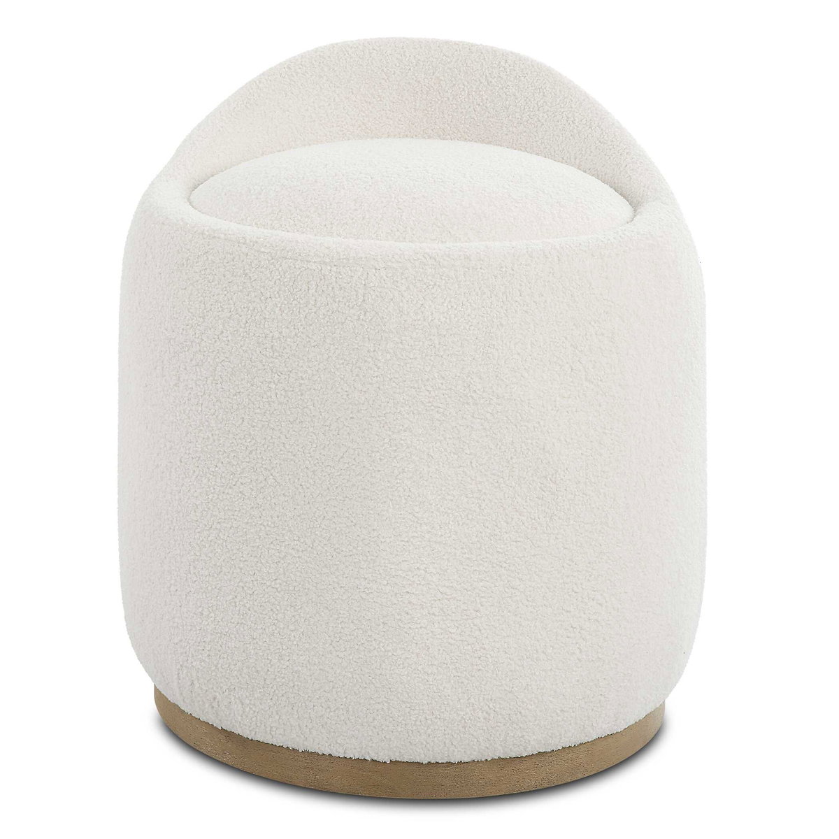 Swirl Swivel Sheepskin Ottoman, by Uttermost, 21" width x 24" height x 21" depth View 1