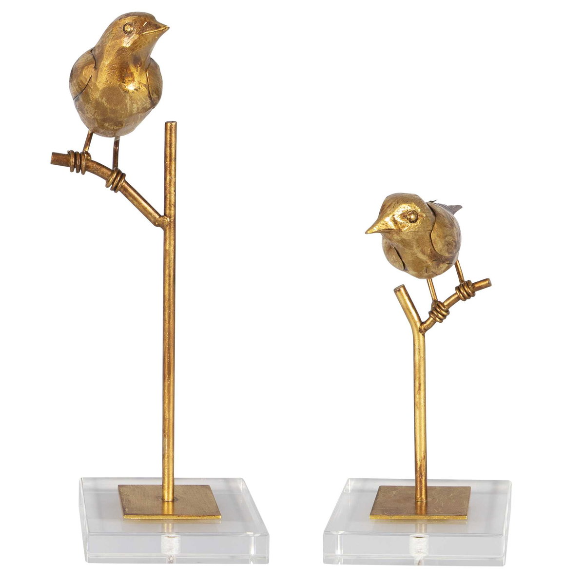 Passerines Bird Sculptures Set/2, Figurines & Statue by Uttermost, 6.5" width x 12.83" height x 5.12" depth View 5
