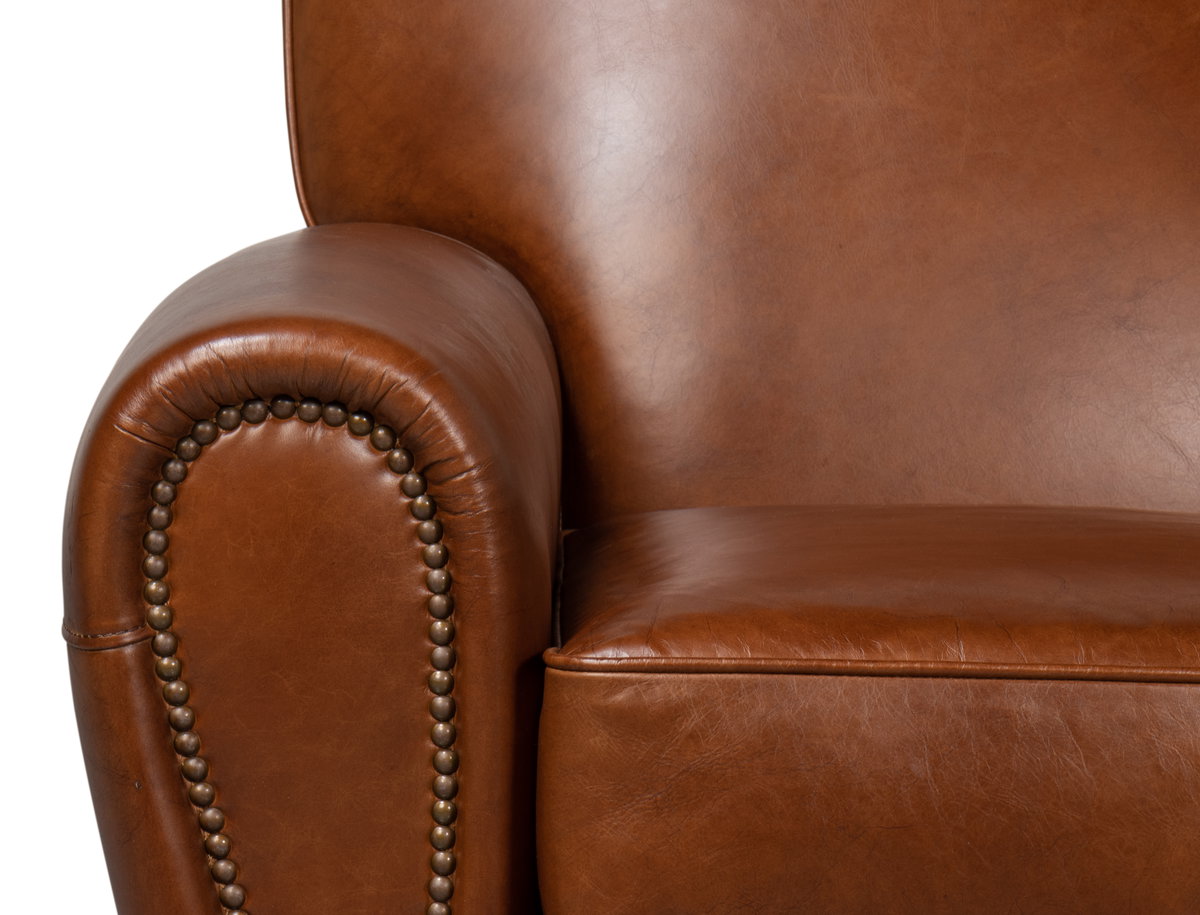 Elite French Club Swivel Chair, by Sarreid, 2'9" length x 3' width x 2'9" height View 5