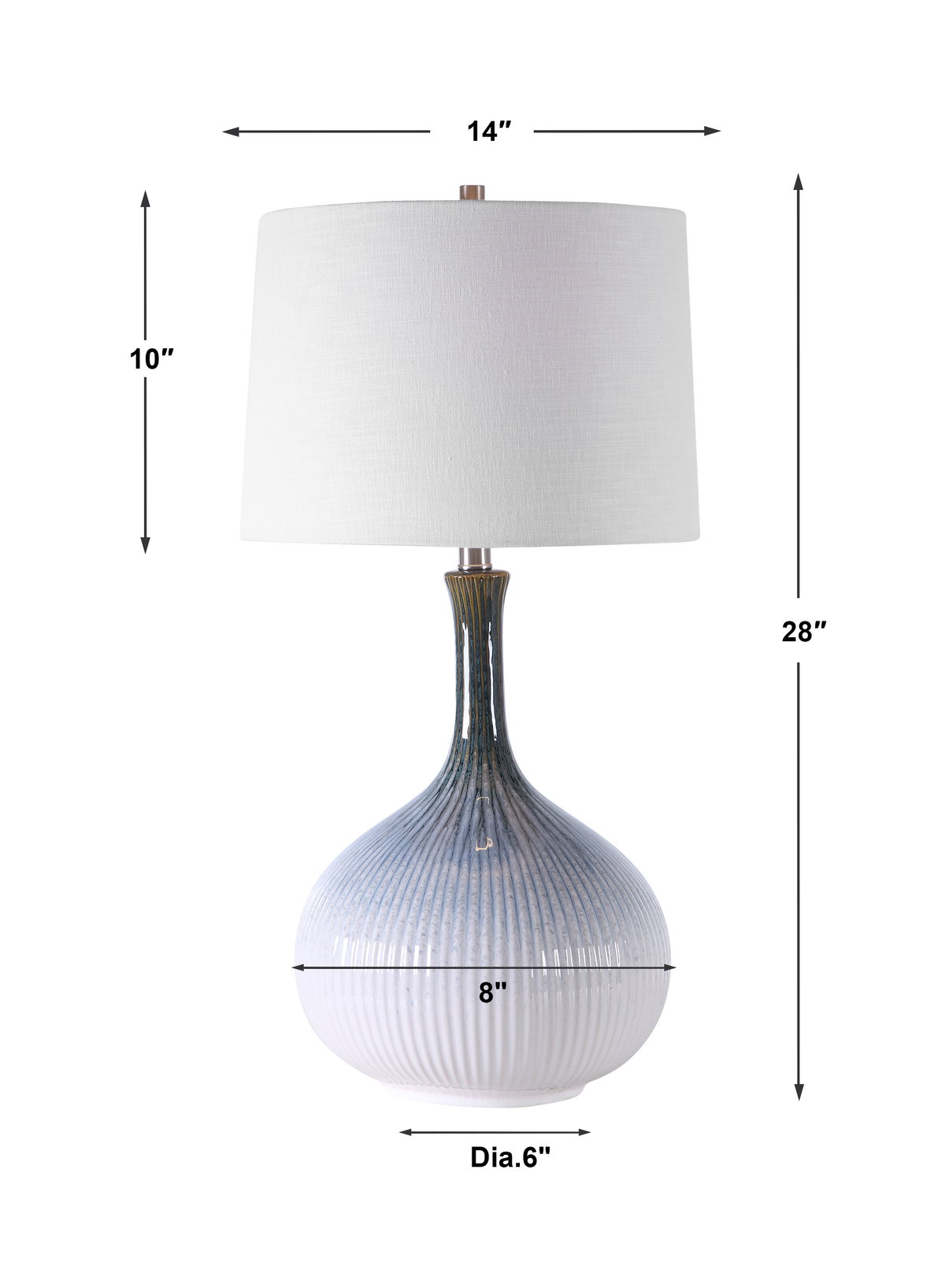 Eichler Mid-Century Table Lamp, by Uttermost, 1'2" width x 2'4" height x 1'2" depth View 3