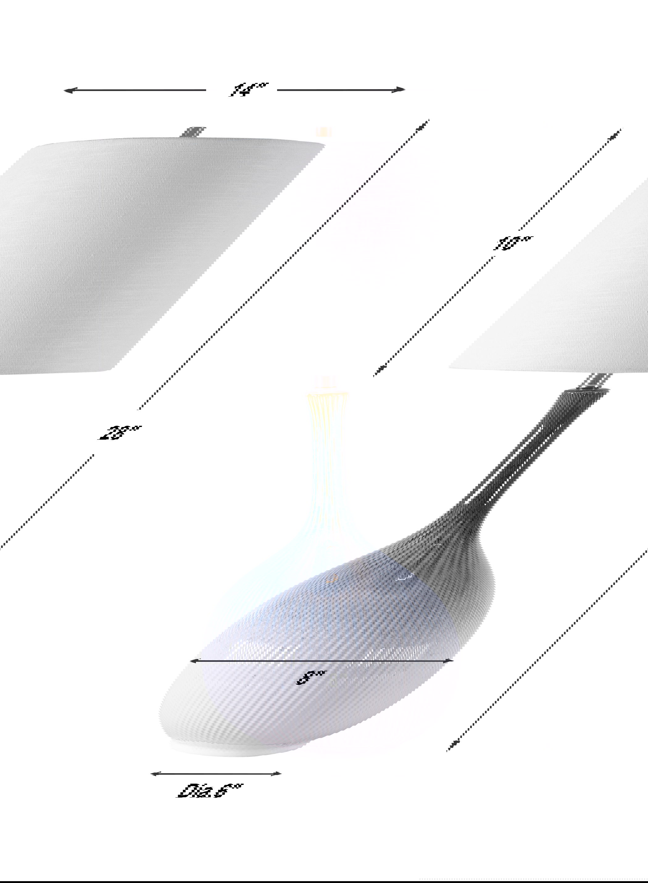 Eichler Mid-Century Table Lamp, by Uttermost, 14" width x 28" height x 14" depth View 3