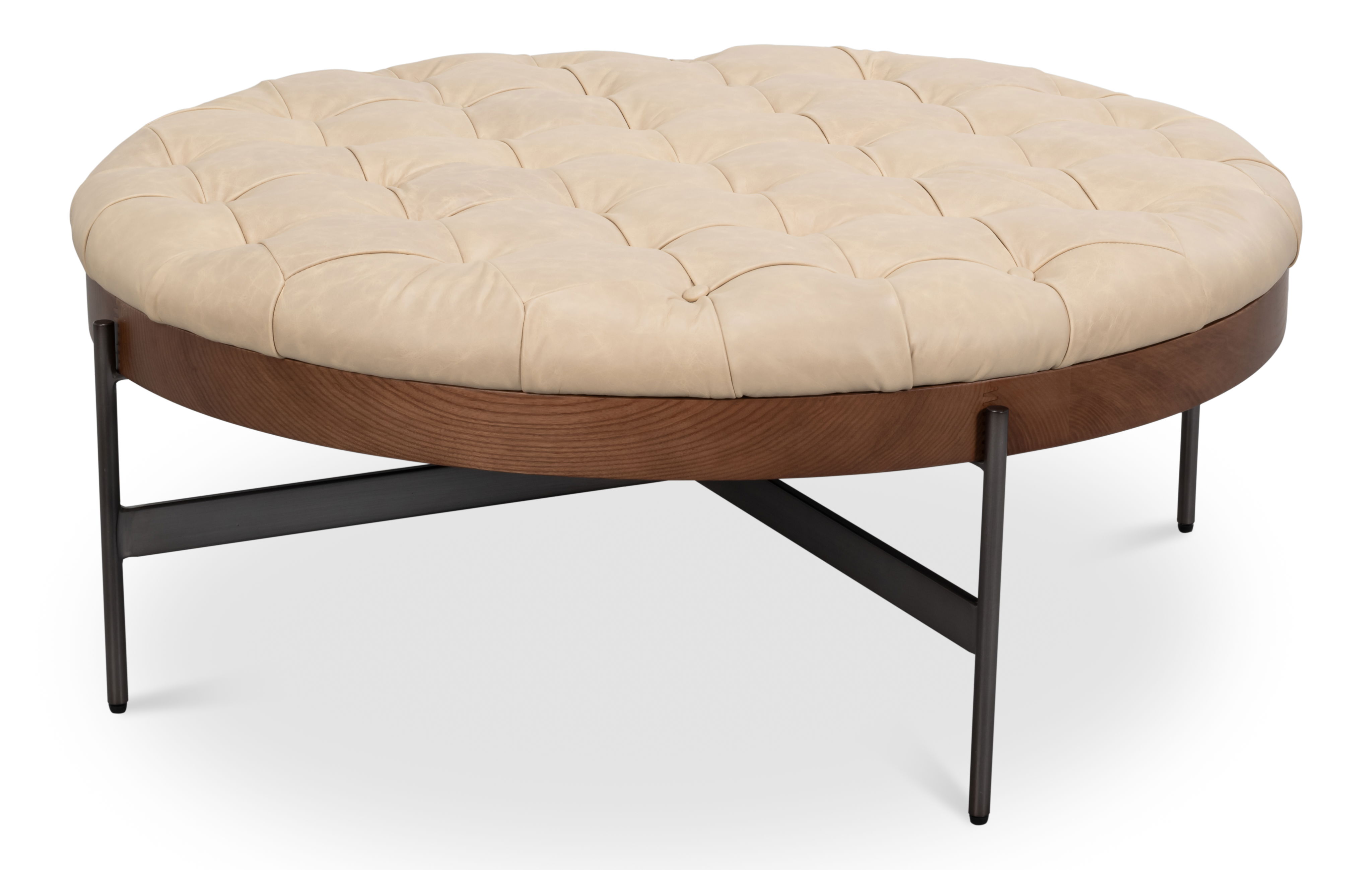 Corbet Cocktail Ottoman, Cappucino White, Coffee Table by Sarreid, 39" length x 39" width x 16" height View 14