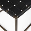 Clarissa 22.0L x 16.0W x 16.75H Black Leather Woven Seat with Gold Metal Frame Stool thumbnail 5