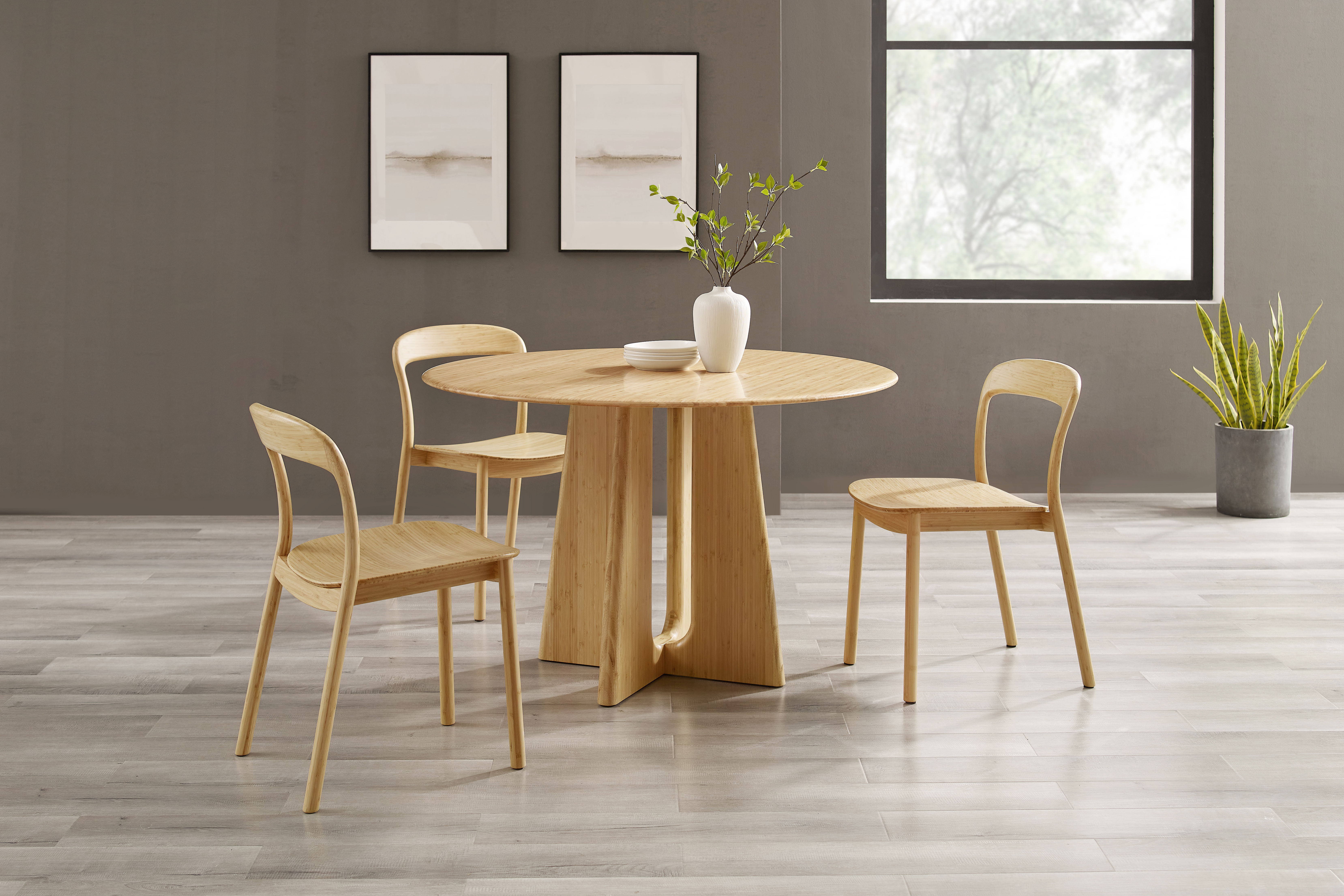 Hanna Dining Chair Bamboo Seat, Wheat (Set of 2), Kitchen & Dining Room by Greenington, 18" length x 21.5" width x 30.75" height View 2